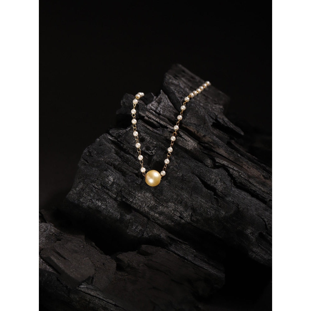 Ruby Raang Studio White Pearl Beaded Necklace