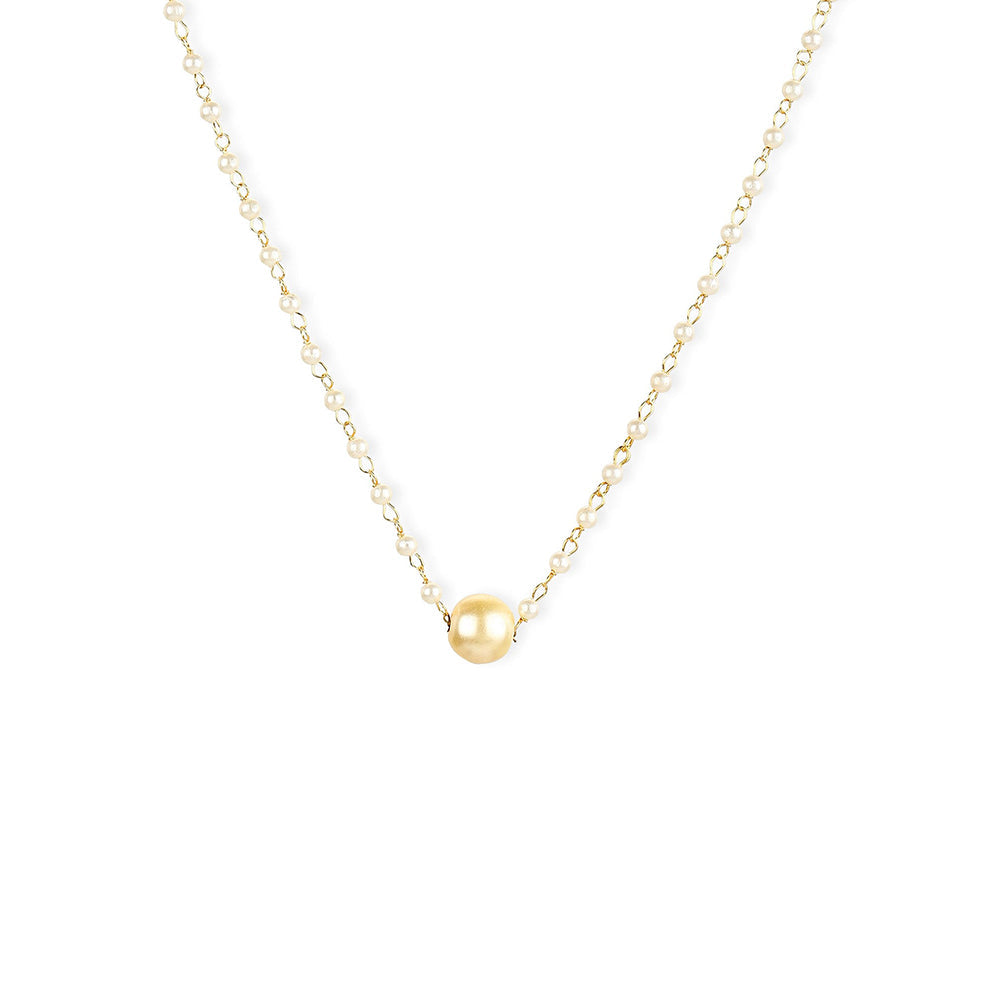 Ruby Raang Studio White Pearl Beaded Necklace