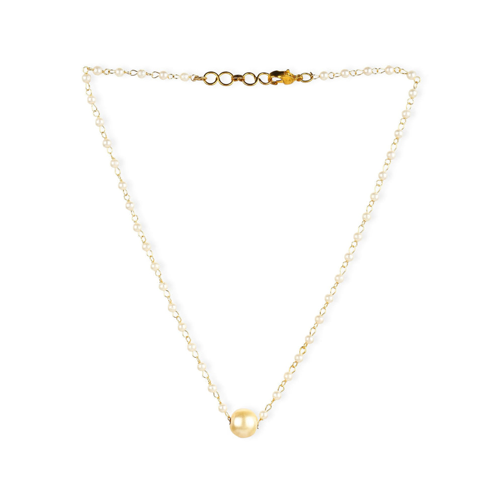 Ruby Raang Studio White Pearl Beaded Necklace