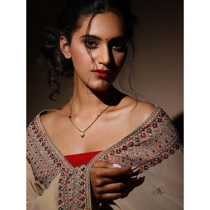 Ruby Raang Studio White Gold Plated Kundan Necklace