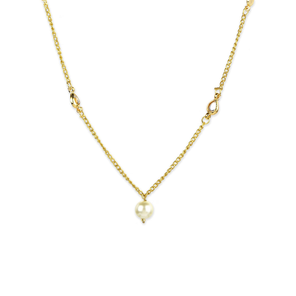 Ruby Raang Studio White Gold Plated Kundan Necklace