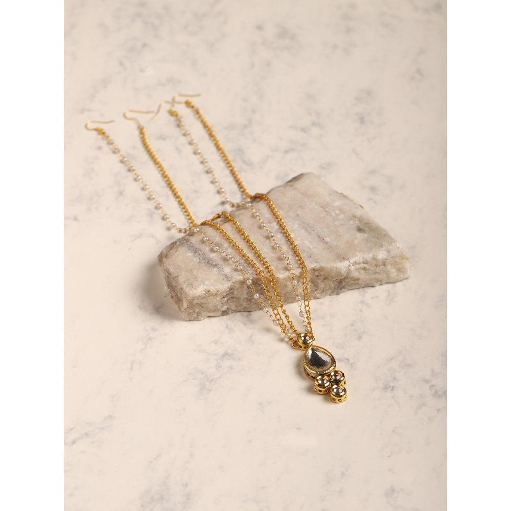 Ruby Raang Studio Gold Plated Kundan Mathapatti