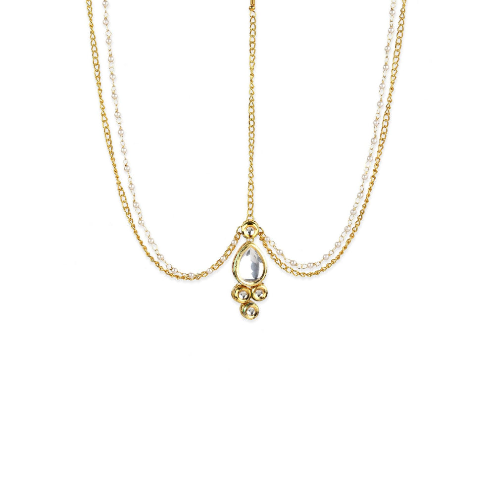 Ruby Raang Studio Gold Plated Kundan Mathapatti