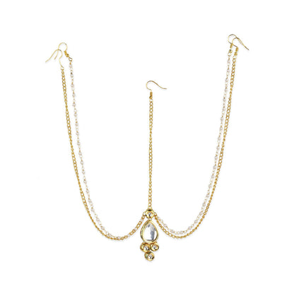 Ruby Raang Studio Gold Plated Kundan Mathapatti