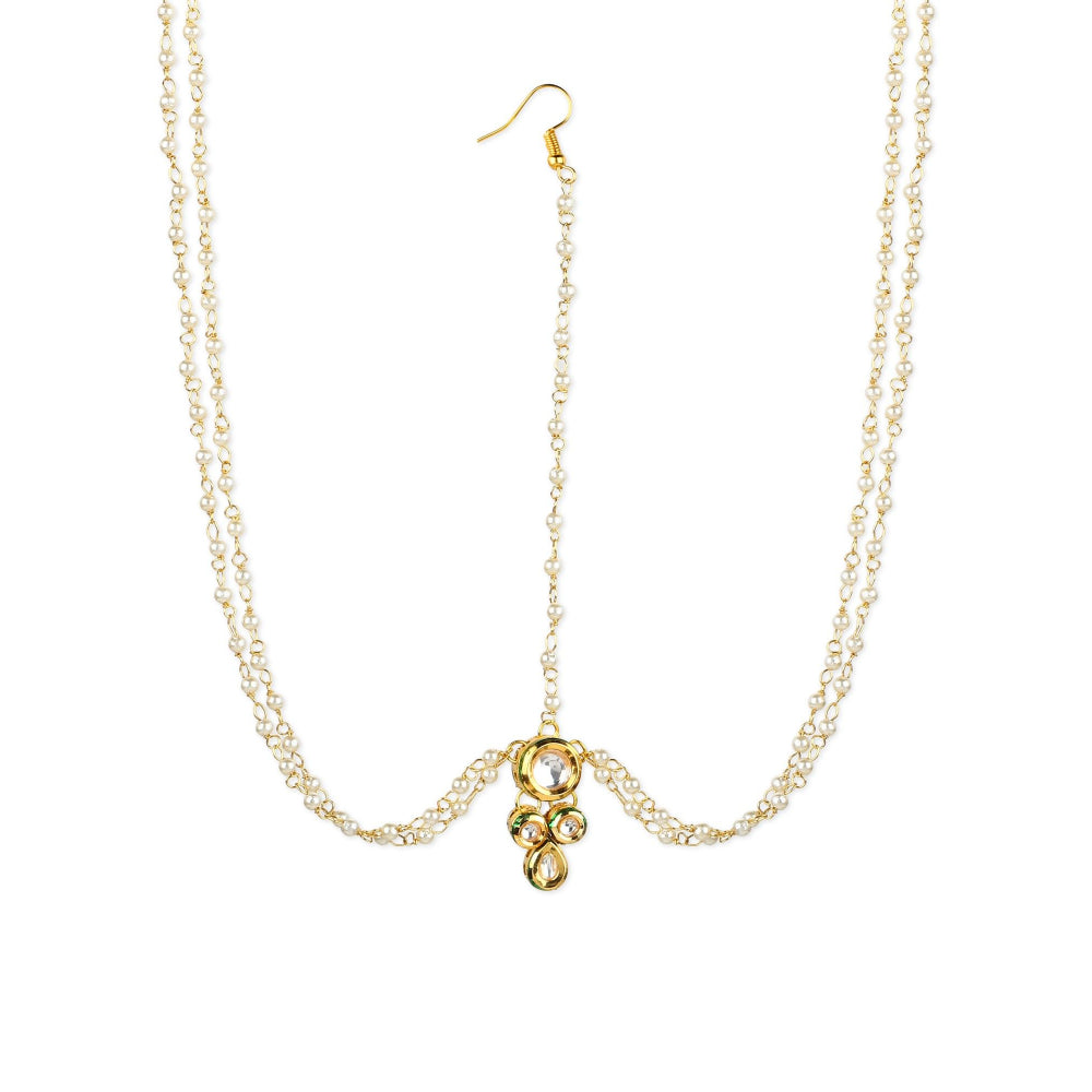 Ruby Raang Studio Gold Plated Kundan Mathapatti