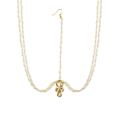 Ruby Raang Studio Gold Plated Kundan Mathapatti