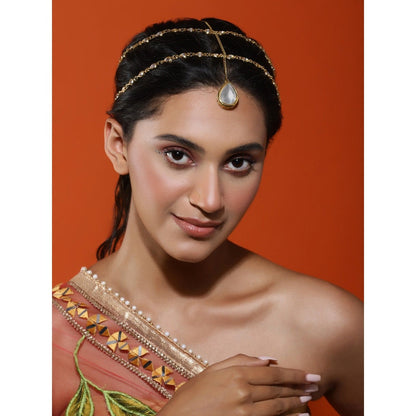 Ruby Raang Studio Gold Plated Kundan Mathapatti