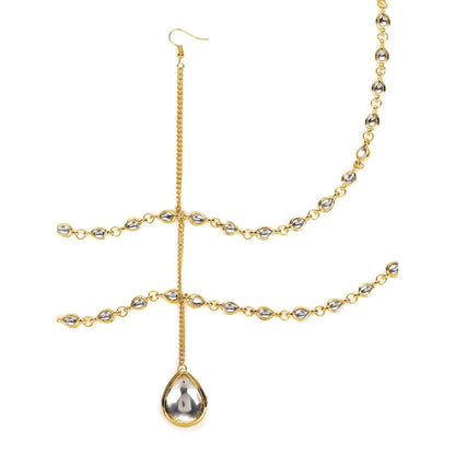 Ruby Raang Studio Gold Plated Kundan Mathapatti