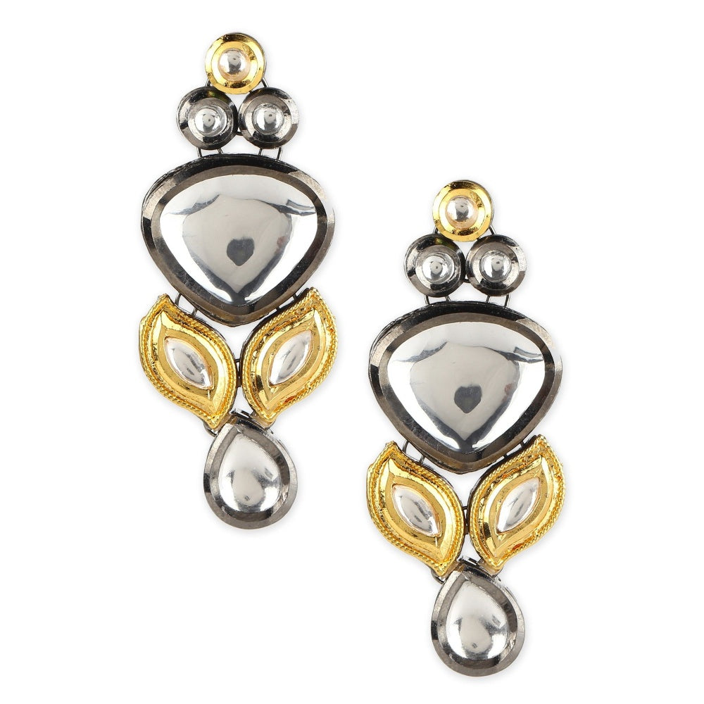 Ruby Raang Studio Maroon Gold Plated Kundan Earrings