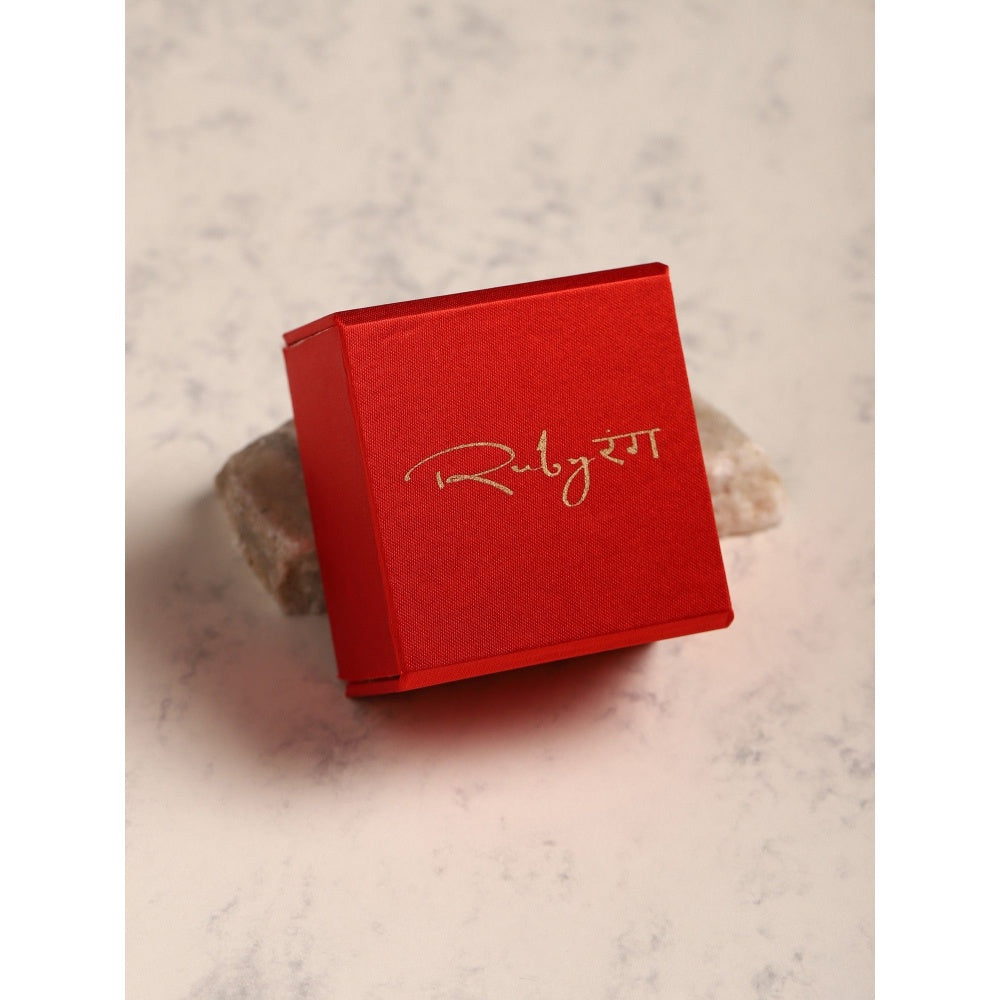 Ruby Raang Studio Maroon Gold Plated Kundan Earrings