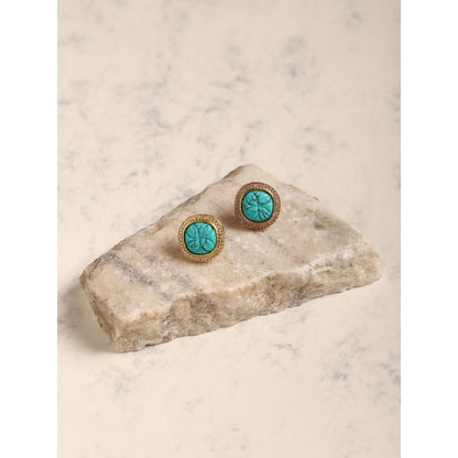 Ruby Raang Studio Blue Gold Plated Handcrafted Earrings