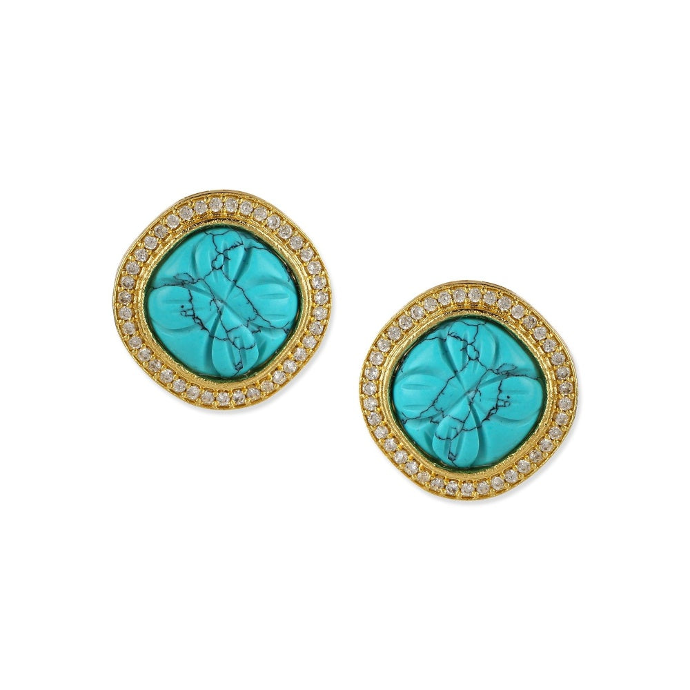 Ruby Raang Studio Blue Gold Plated Handcrafted Earrings