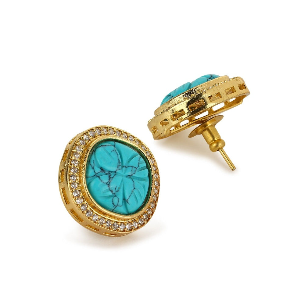 Ruby Raang Studio Blue Gold Plated Handcrafted Earrings