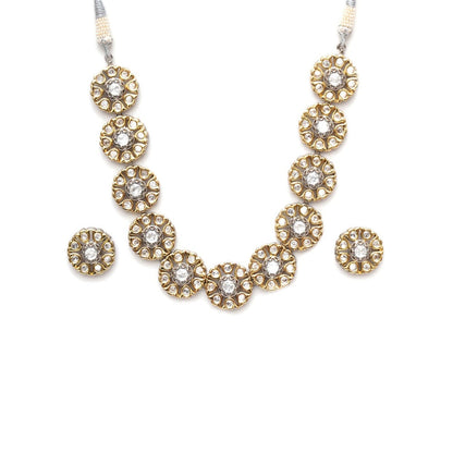 Ruby Raang Studio Gold and Silver Kundan Choker with Studs