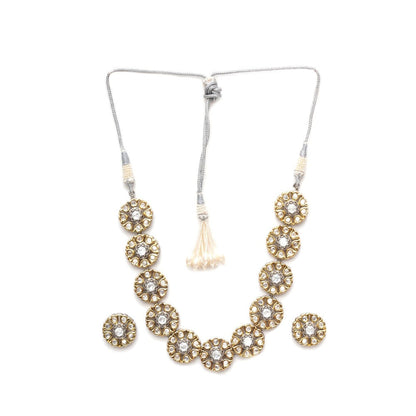Ruby Raang Studio Gold and Silver Kundan Choker with Studs