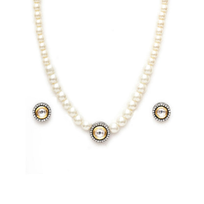 Ruby Raang Studio Kundan and Pearl Choker with Studs