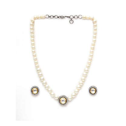 Ruby Raang Studio Kundan and Pearl Choker with Studs