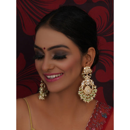 Ruby Raang Studio Kundan Gold Chand Earrings