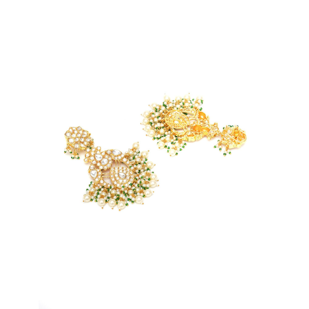 Ruby Raang Studio Kundan Gold Chand Earrings