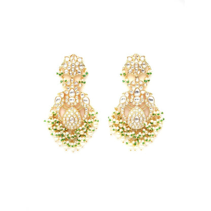 Ruby Raang Studio Kundan Gold Chand Earrings