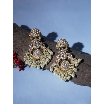 Ruby Raang Studio Kundan Gold Chand Earrings