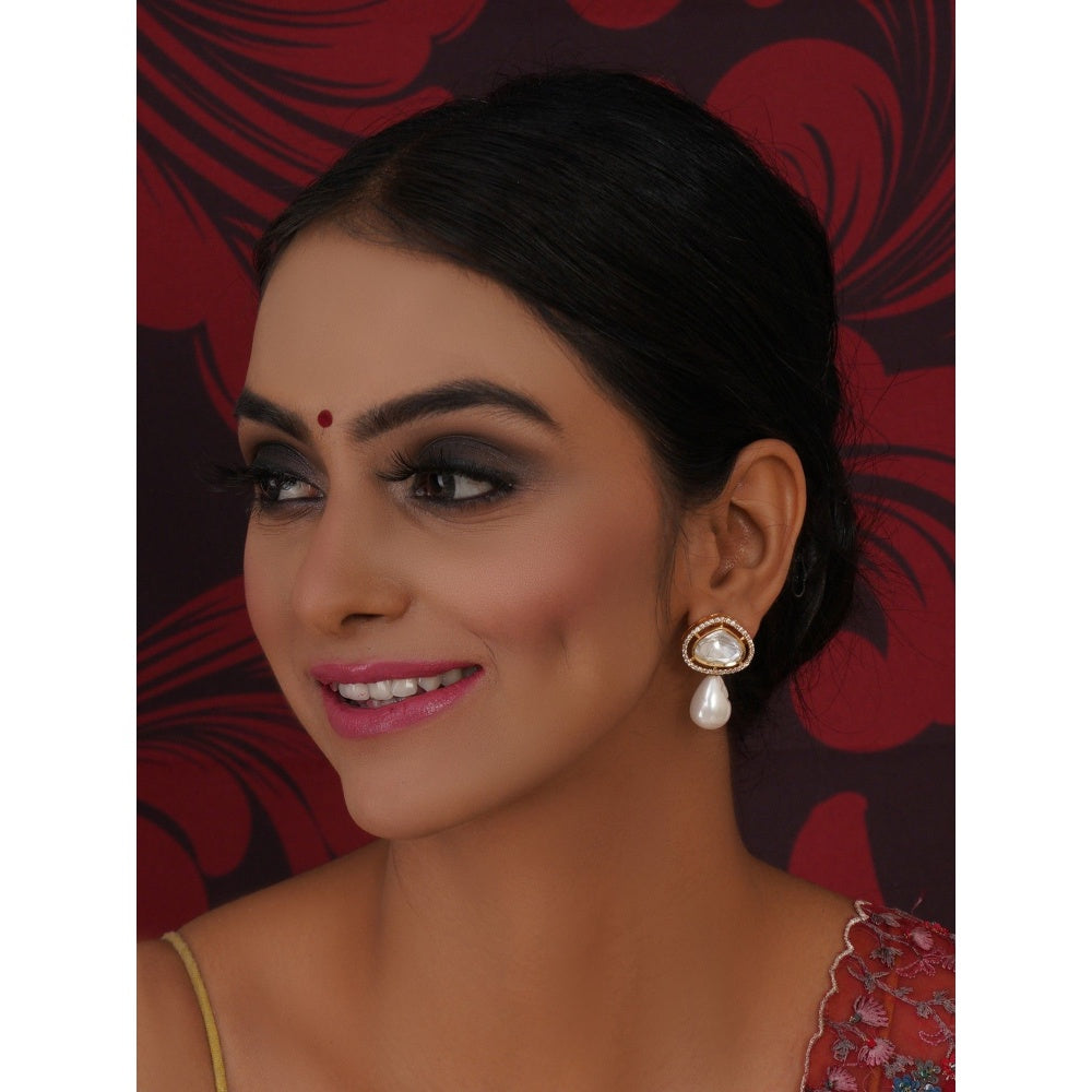 Ruby Raang Studio Kundan Gold with Pearl Drop
