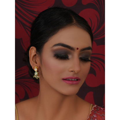 Ruby Raang Studio Dual Tone Kundan Stone with Earrings