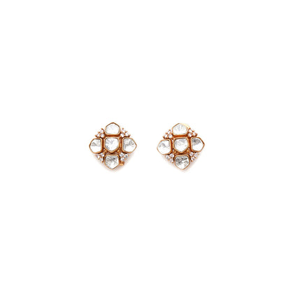 Ruby Raang Studio Kundan Polki Gold Studs