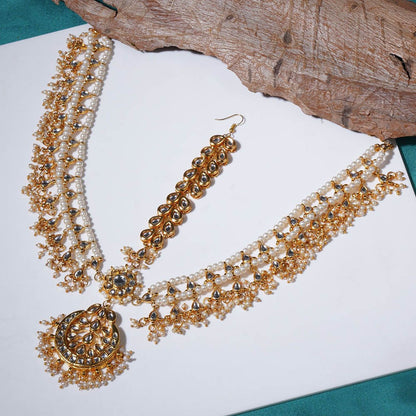 Ruby Raang Studio Kundan Layered Matha Patti