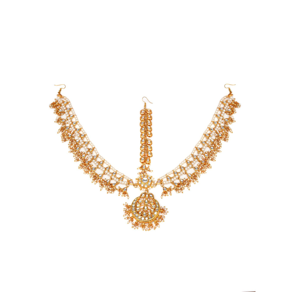 Ruby Raang Studio Kundan Layered Matha Patti