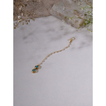 Ruby Raang Studio Kundan Turquoise Maang Tikka