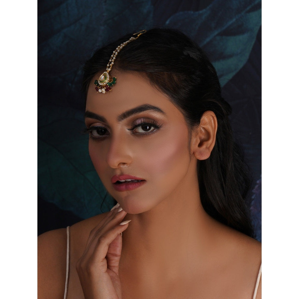 Ruby Raang Studio Kundan Maang Tikka