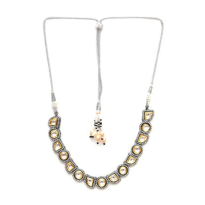 Ruby Raang Studio Mixed Cut Dual Tone Kundan Neckpiece