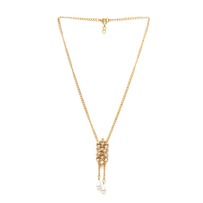 Ruby Raang Studio Long Gold Kundan Neckpiece