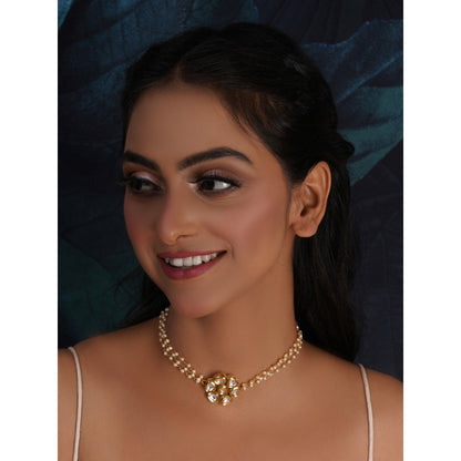 Ruby Raang Studio Kundan and Pearl Choker Neckpiece