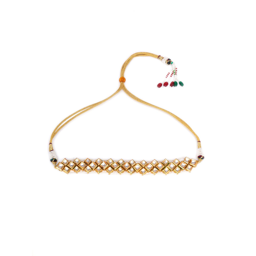 Ruby Raang Studio Gold Kundan and Pearl Neckpiece