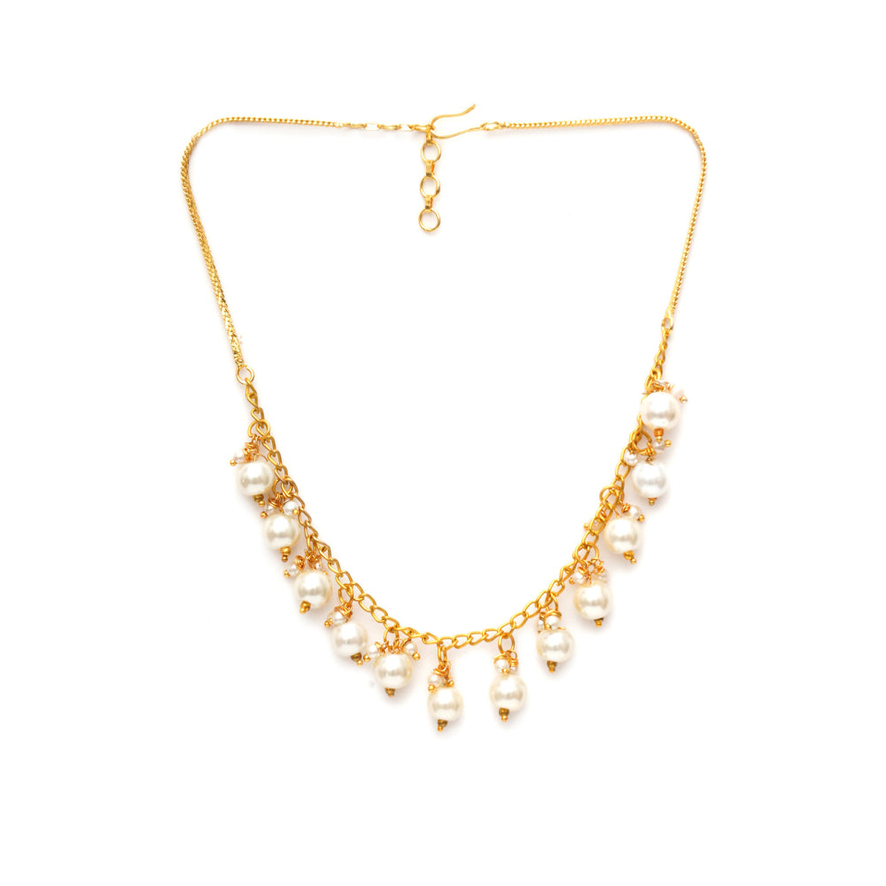 Ruby Raang Studio White and Gold Pearl Neckpiece