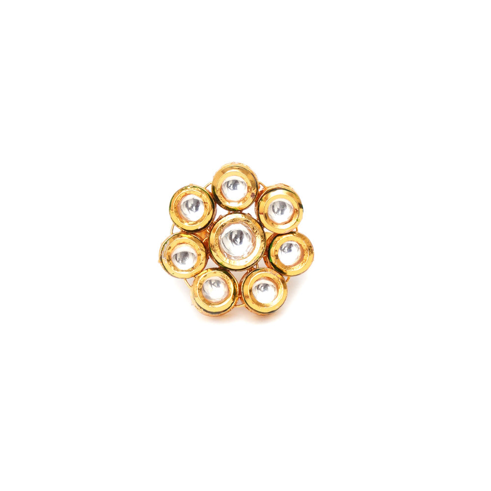 Ruby Raang Studio Kundan Flower Ring