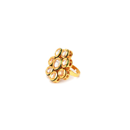 Ruby Raang Studio Kundan Flower Ring