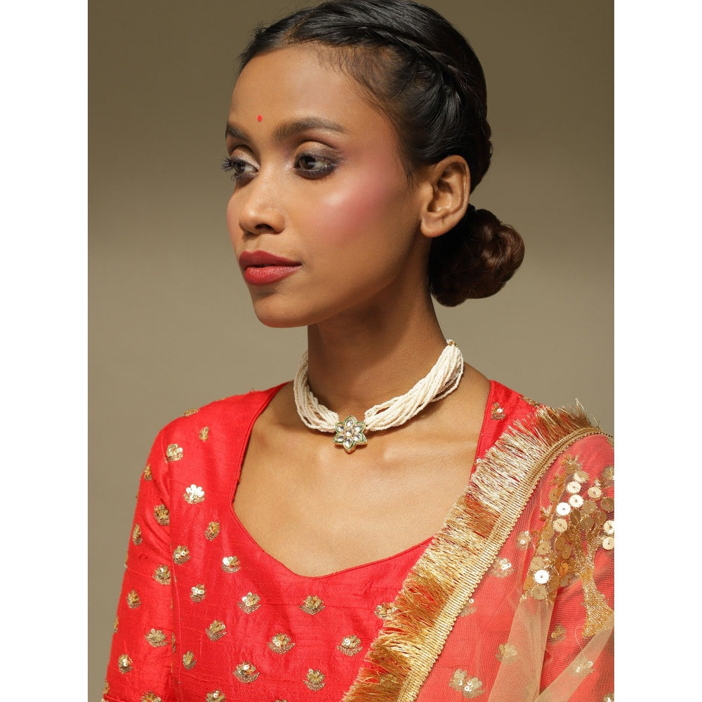 Ruby Raang Studio Gold-Toned & White Gold-Plated Handcrafted Necklace