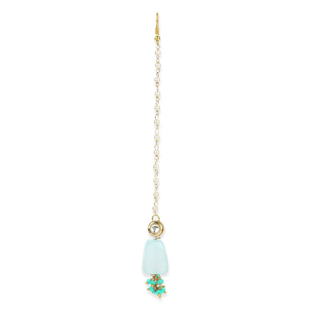 Ruby Raang Studio Turquoise Blue Kundan Maang Tikka