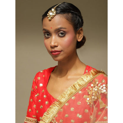 Ruby Raang Studio Gold-Plated Kundan Maang Tikka