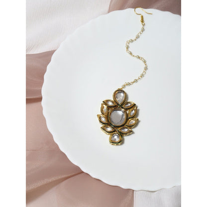 Ruby Raang Studio Gold-Plated Kundan Maang Tikka
