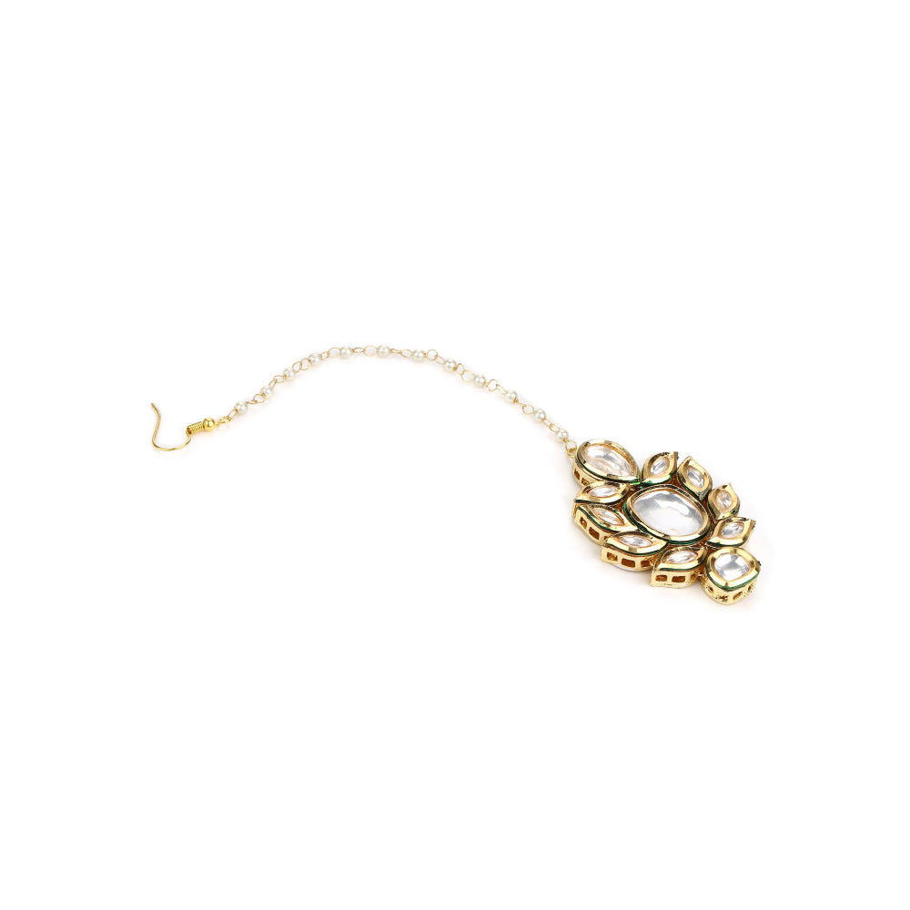 Ruby Raang Studio Gold-Plated Kundan Maang Tikka