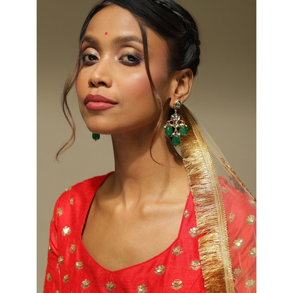 Ruby Raang Studio Green Drop Earrings