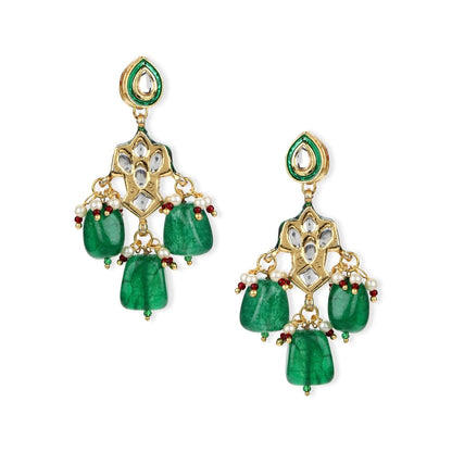 Ruby Raang Studio Green Drop Earrings