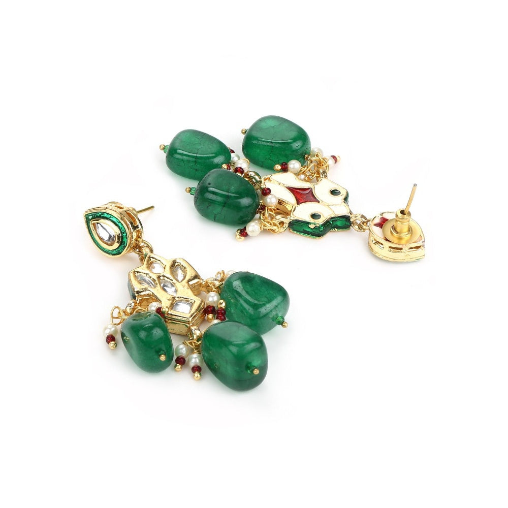 Ruby Raang Studio Green Drop Earrings