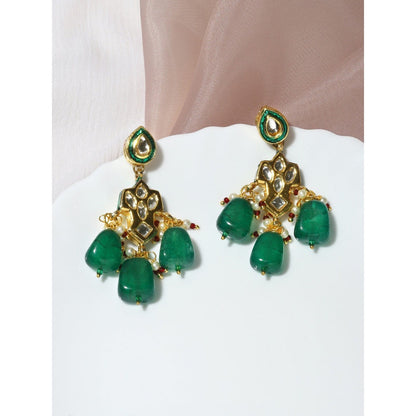 Ruby Raang Studio Green Drop Earrings