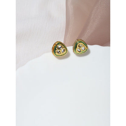 Ruby Raang Studio Gold-Toned & Silver-Toned Studs Earrings