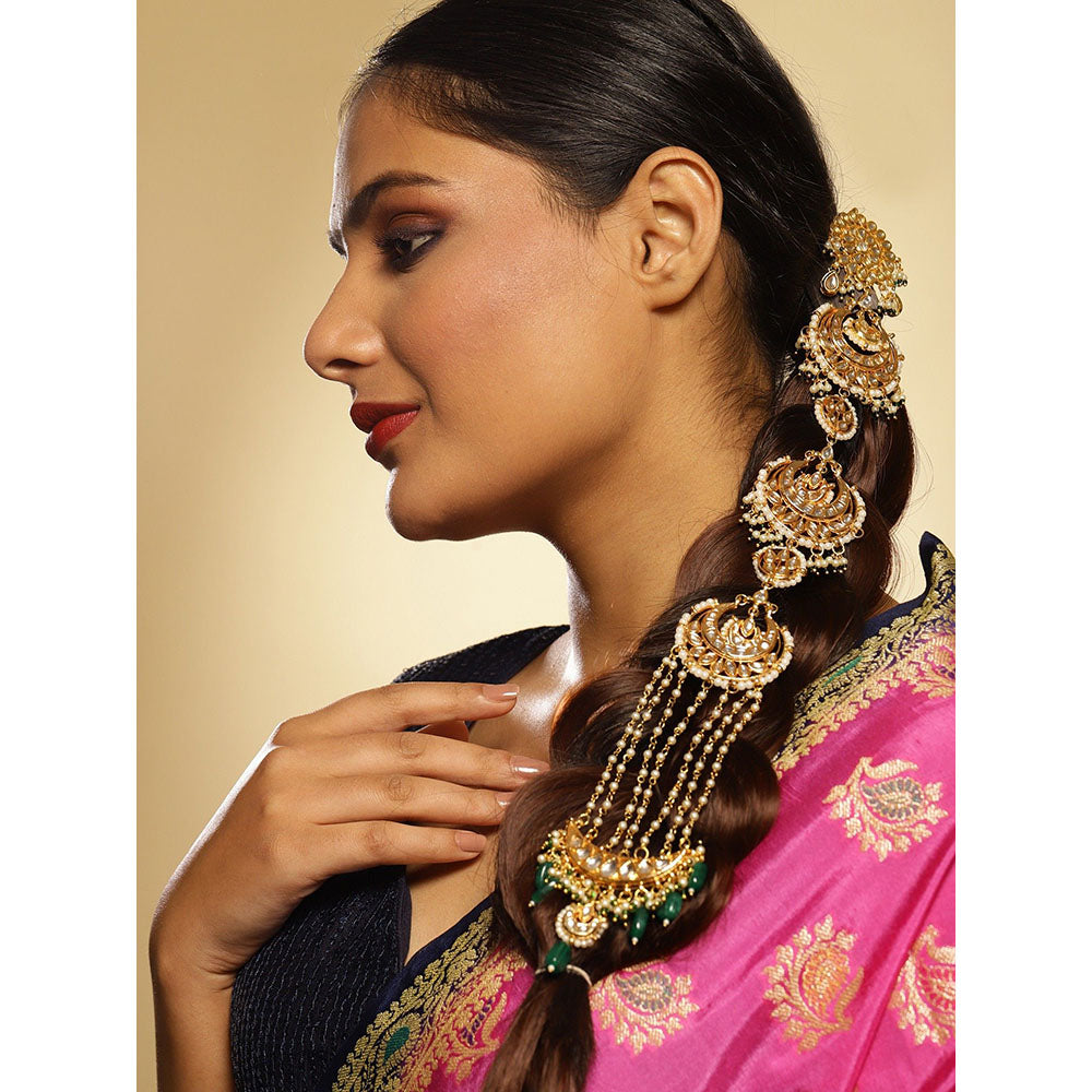 Ruby Raang Studio Kundan Beaded Braid